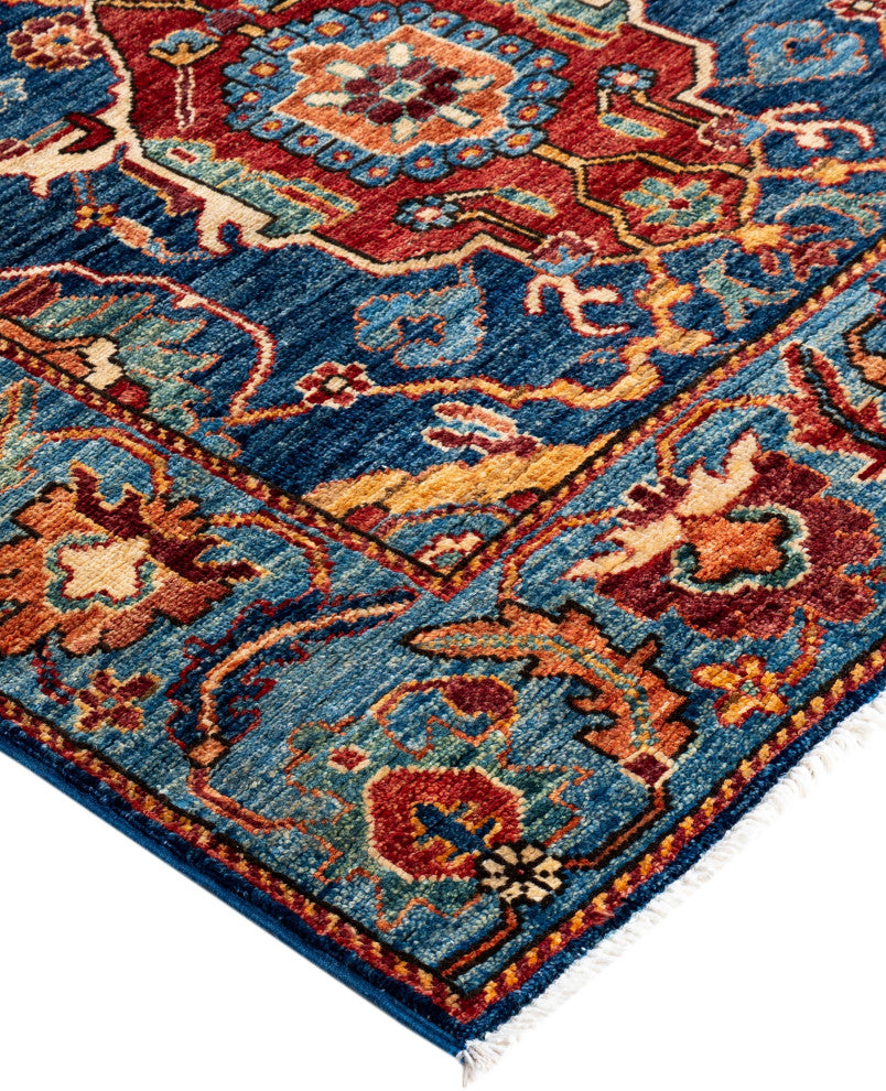 Serapi One-of-a-Kind Hand-Knotted Area Rug Blue, 3'1" x 4'11"