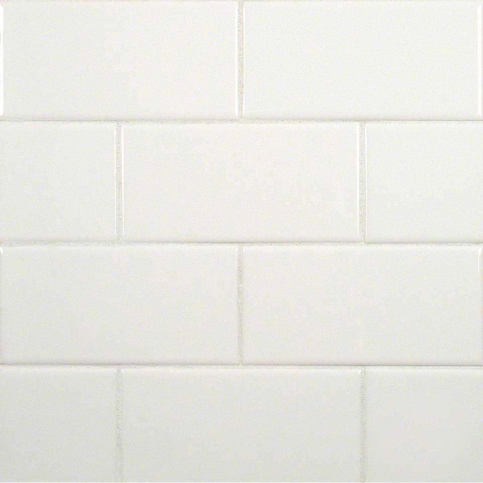 Subway Bullnose Ceramic Subway Tile, White, 50 Sq. ft., 3"x6"