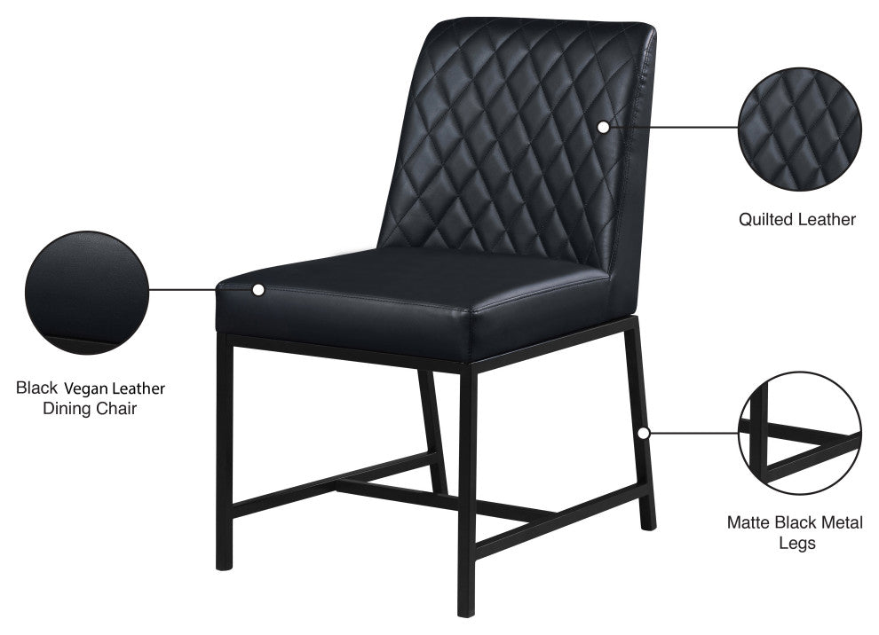 Bryce Faux Leather Upholstered Dining Chair, Set of 2, Black