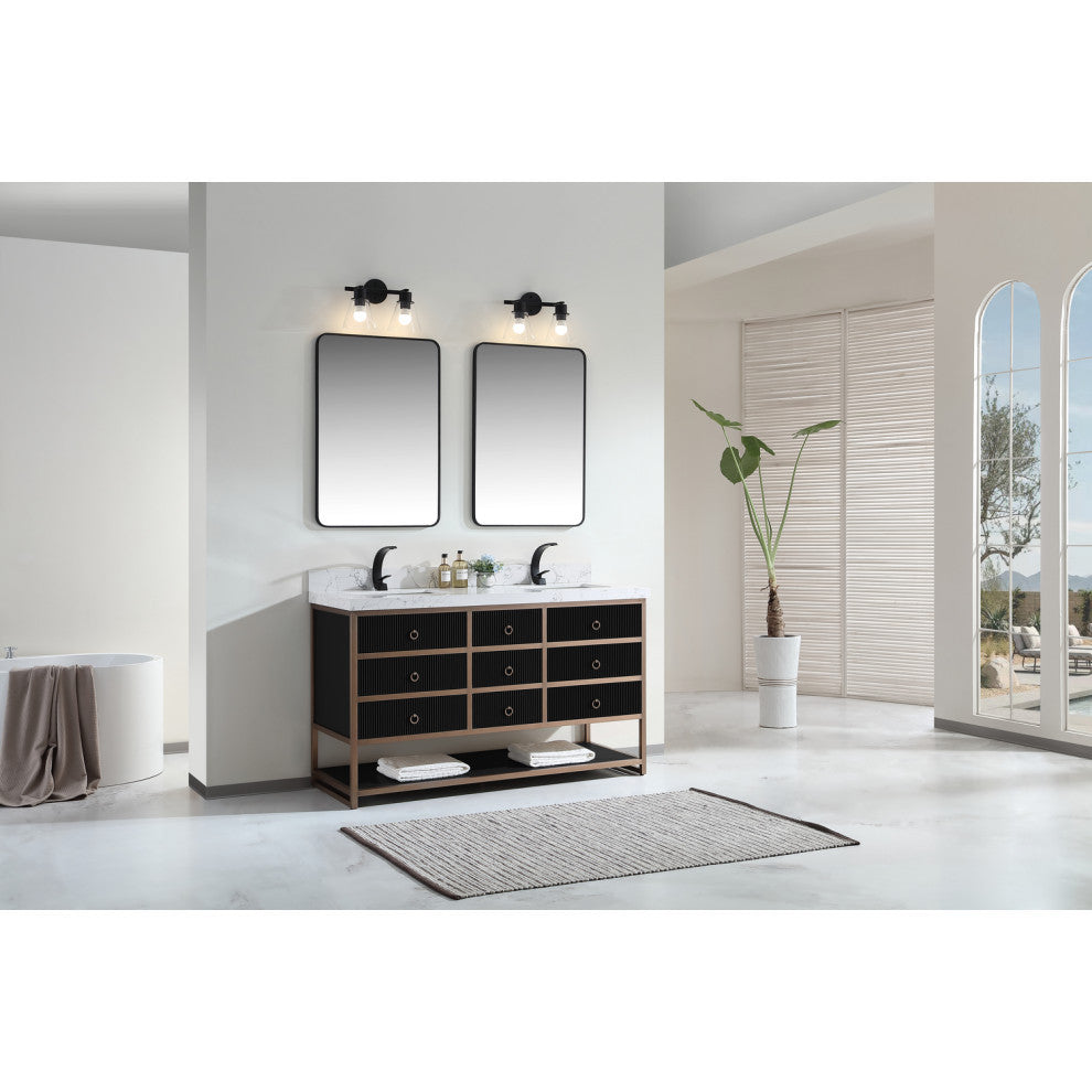 Vanity With Mirror,Sconce,Faucet Included