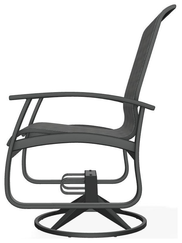 Belle Isle Sling Outdoor Swivel Rocker, Elevation Stone/Graphite