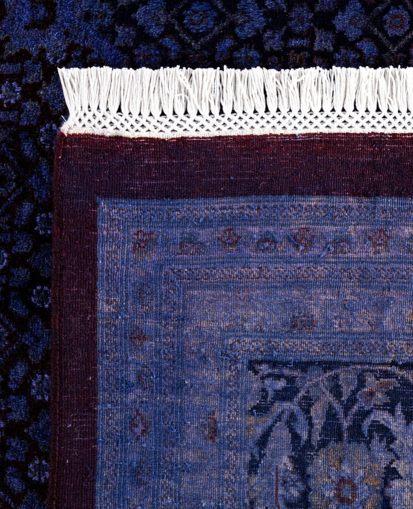 Overdyed One-of-a-Kind Hand-Knotted Area Rug Purple, 9' 1" x 12' 1"