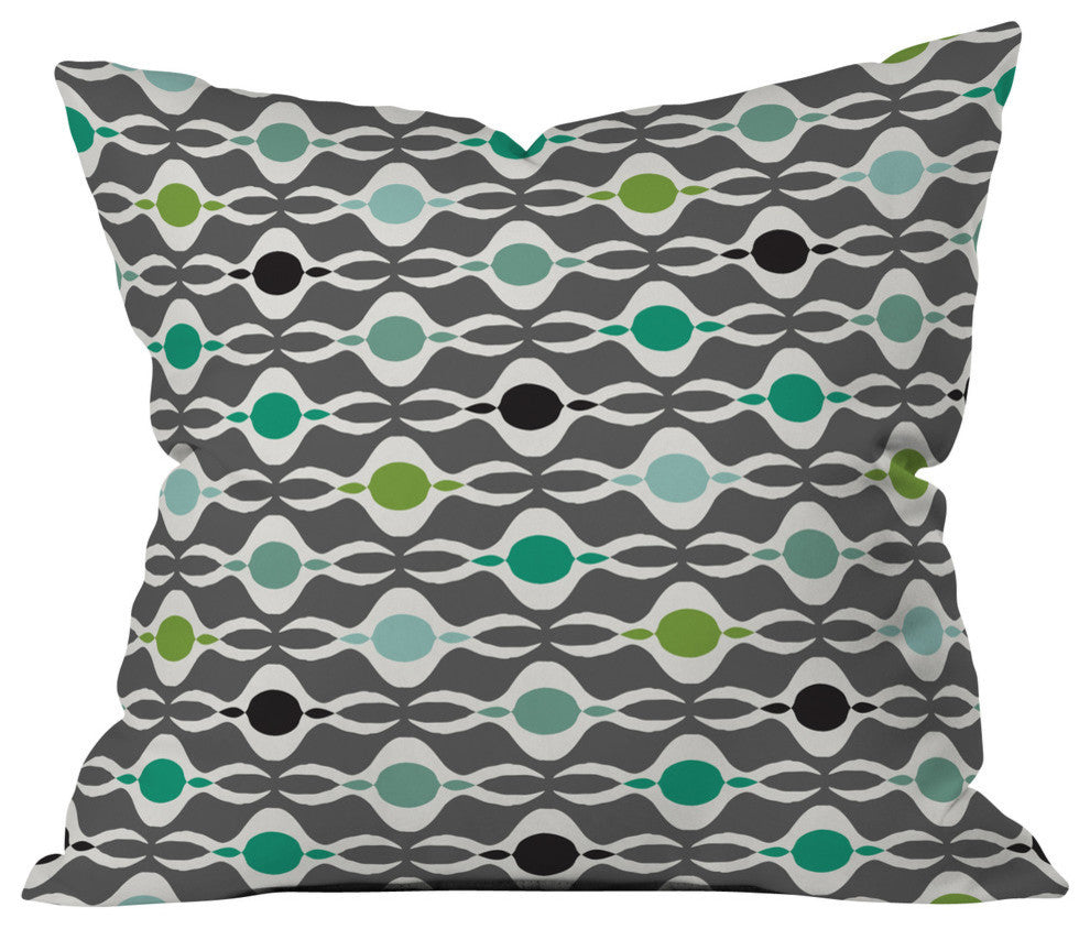 Deny Designs Karen Harris Coming  Undone In Succulent Dark Outdoor Throw Pillow