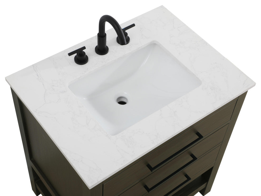 Home Living 30" Single Bathroom Vanity, Mocha Brown