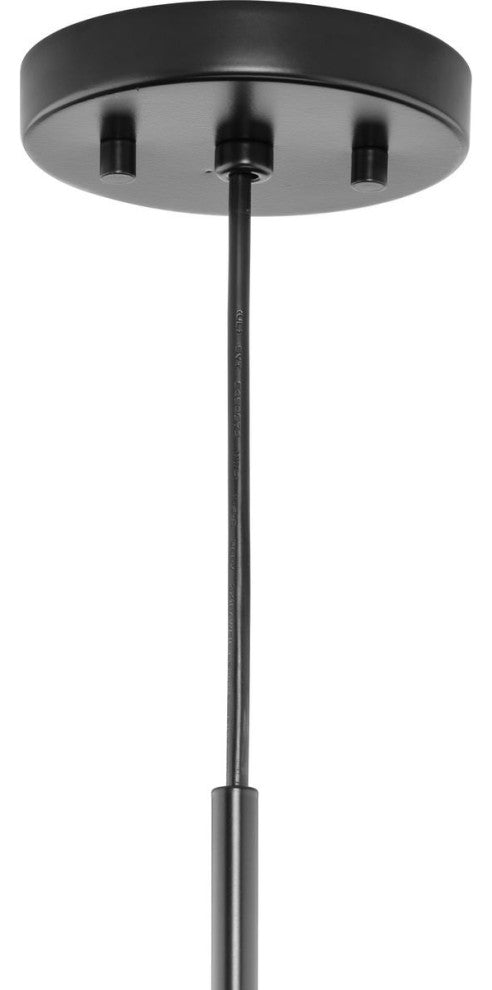 Perimeter Collection One-Light Matte Black Modern Pendant With metal Shade