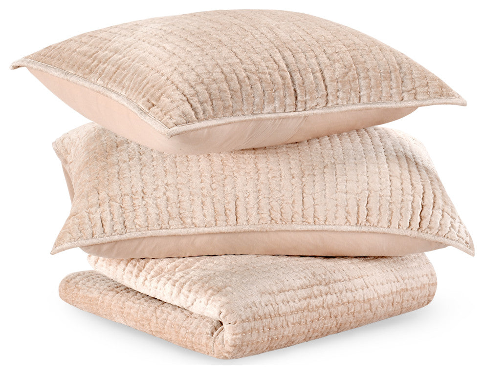 Dimitry 3-Piece 100% Rayon Velvet Quilt Set by Kosas Home