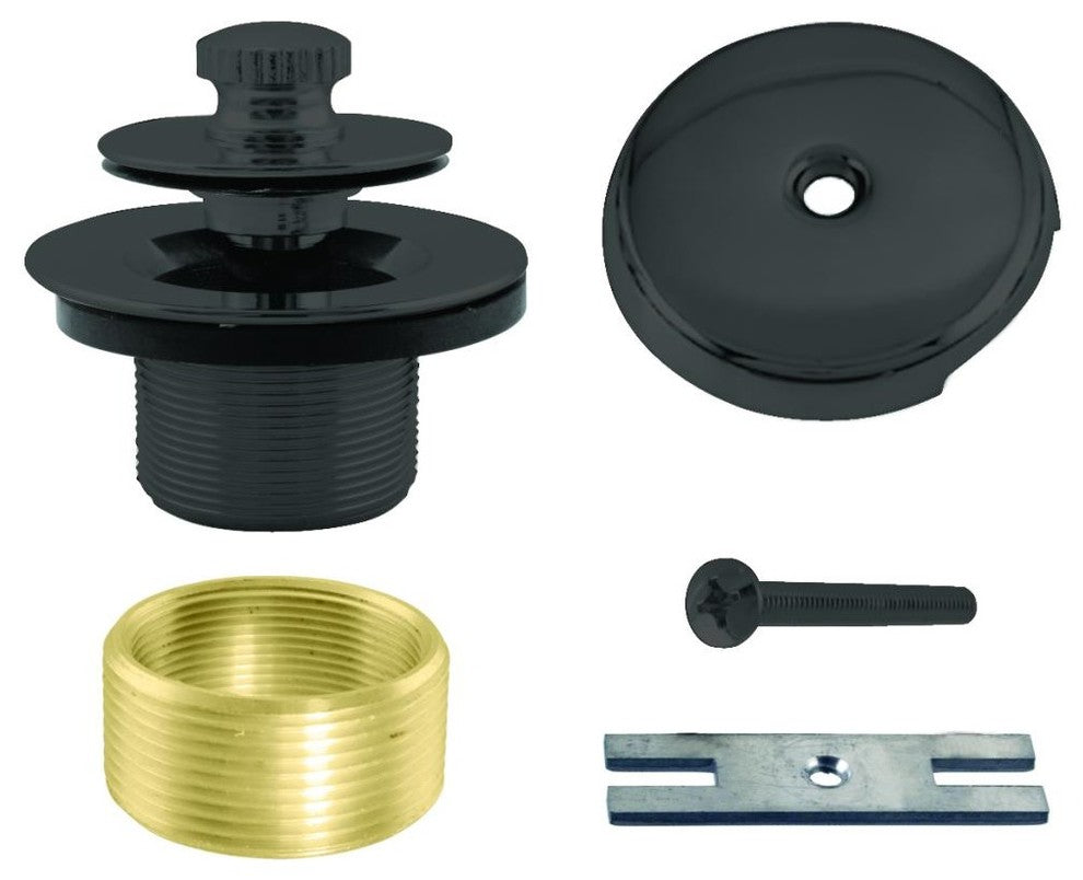 Twist & Close Universal Tub Trim With One-Hole Faceplate In Powder Coated Black