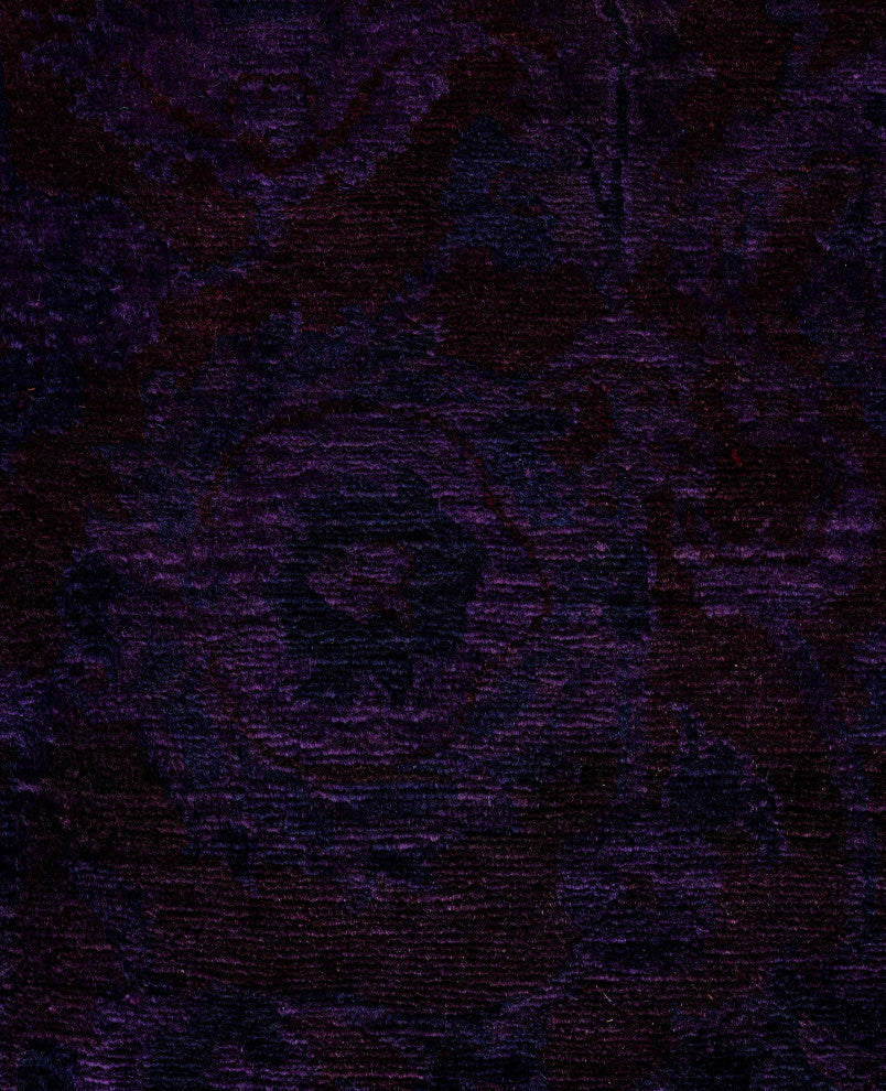 Overdyed One-of-a-Kind Hand-Knotted Area Rug Purple, 3' 2" x 5' 3"