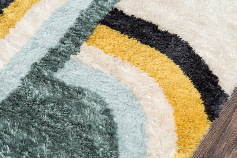 Retro Blue Rug, 2'3"x7'6" Runner