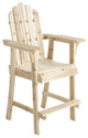 Balcony Tall, Counter High Adirondack Chair With Footrest, Natural Wood