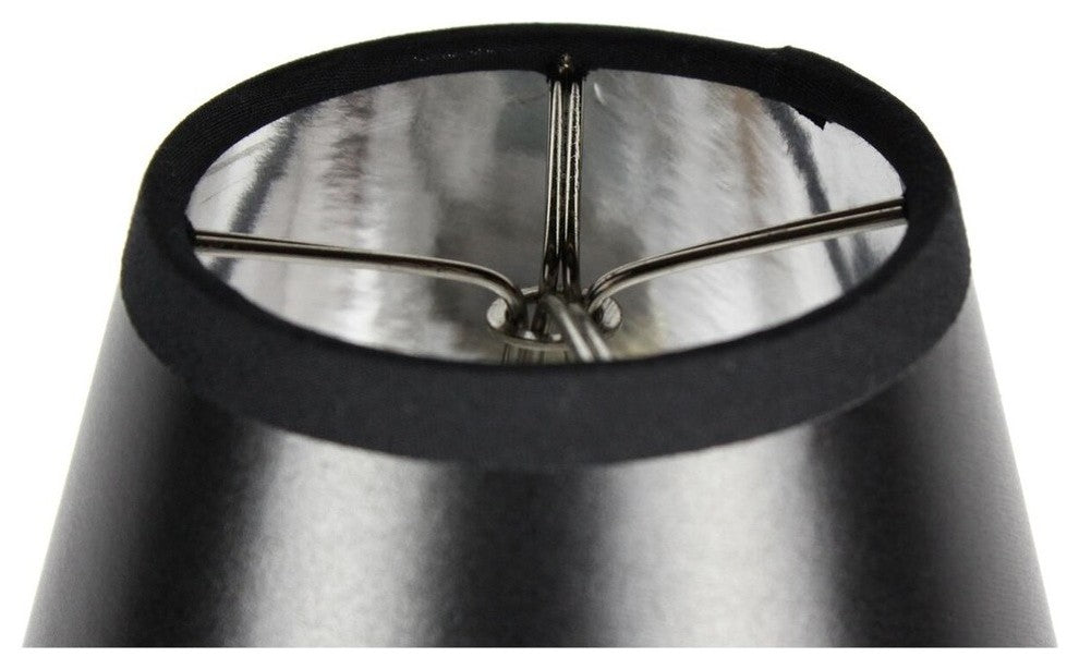 3"x5"x4" Black Parchment Silver-Lined Chandelier Lampshade