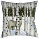 Deer, Snowfall I Outdoor Decorative Pillow, 18"x18"