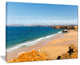 "Serene Rocky Bay Portugal" Seashore Canvas Art, 20"x12"