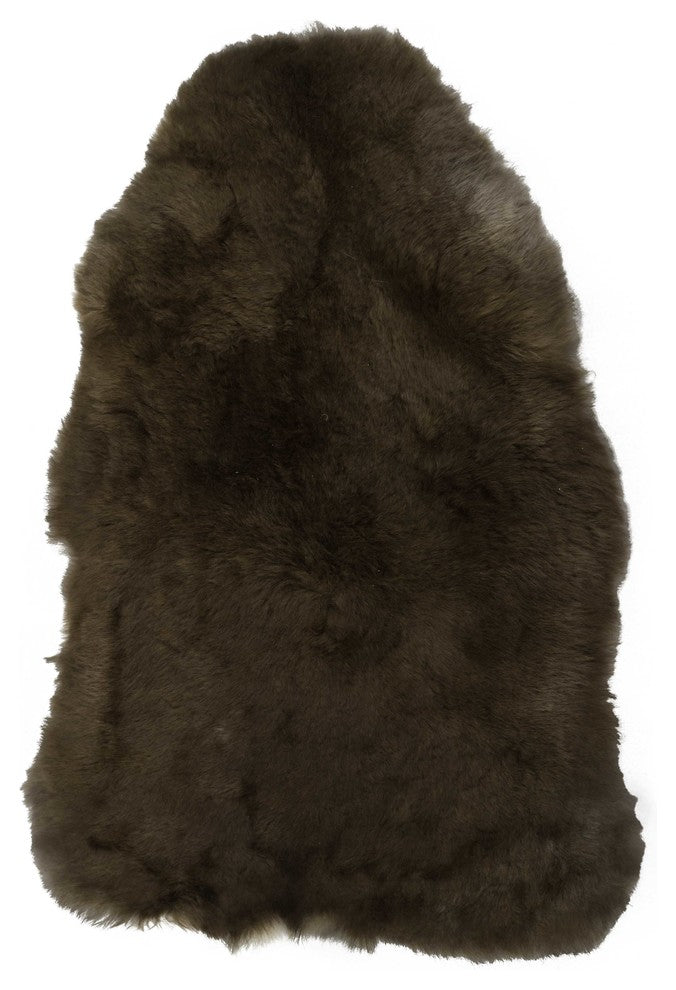 2' X 3' Brown  Natural Sheepskin Single Short Haired Area Rug