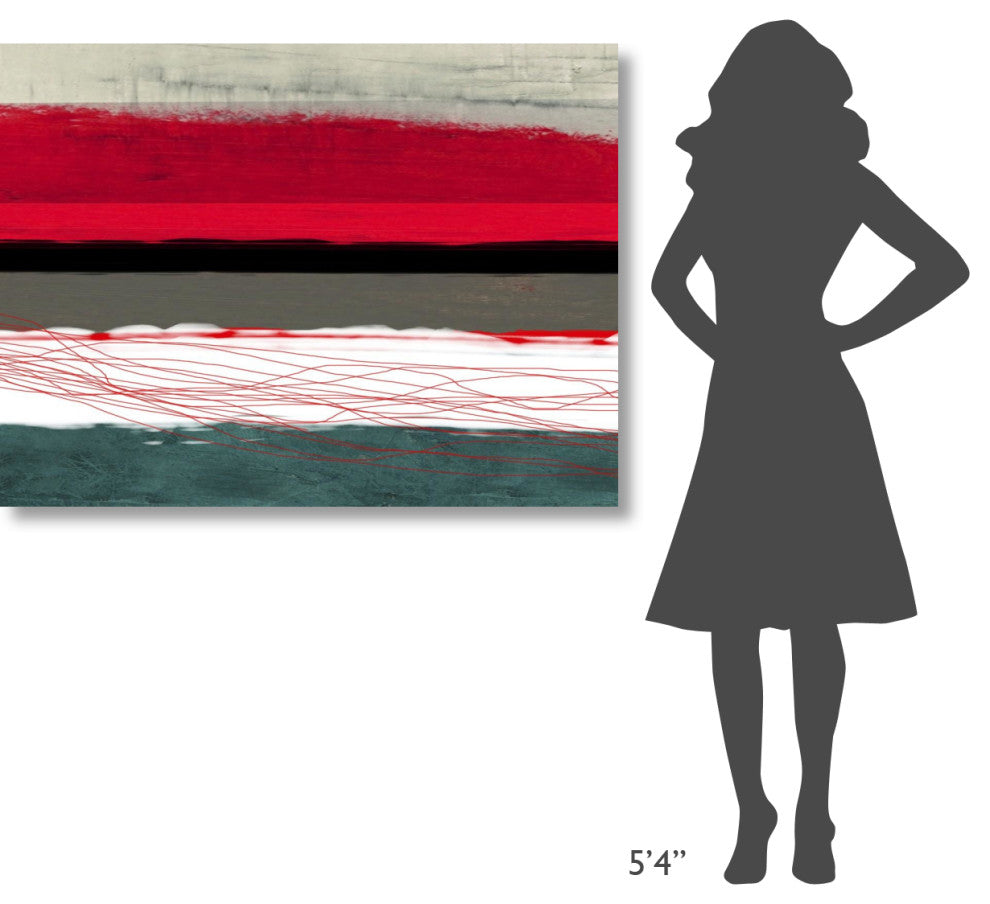 "Abstract Stripe Theme Red Grey And White" Fine Art Print