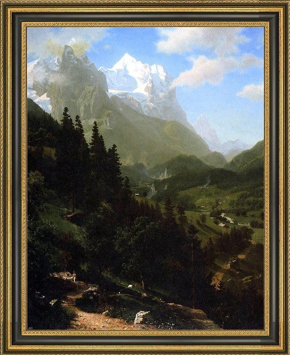 Albert Bierstadt The Wetterhorn Framed Premium Canvas Print, 21"x28"