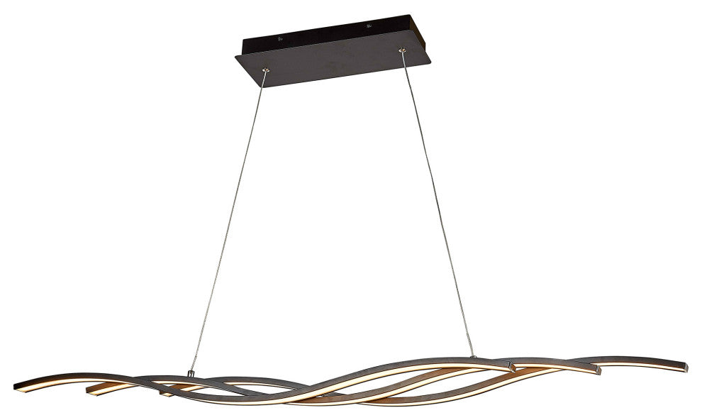 NBND1010LED 3 Light LED Array  Wave Pendant Light in Black Finish