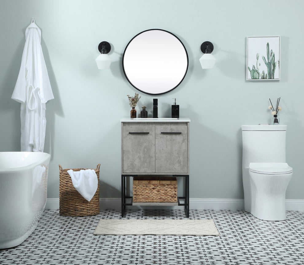 Sue 24" Single Bathroom Vanity, Concrete Gray