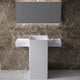 ADM Rectangular Freestanding Pedestal Sink, White, 40", Glossy White