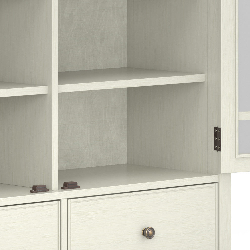 Connaught Solid Wood Tall Storage Cabinet, Antique White