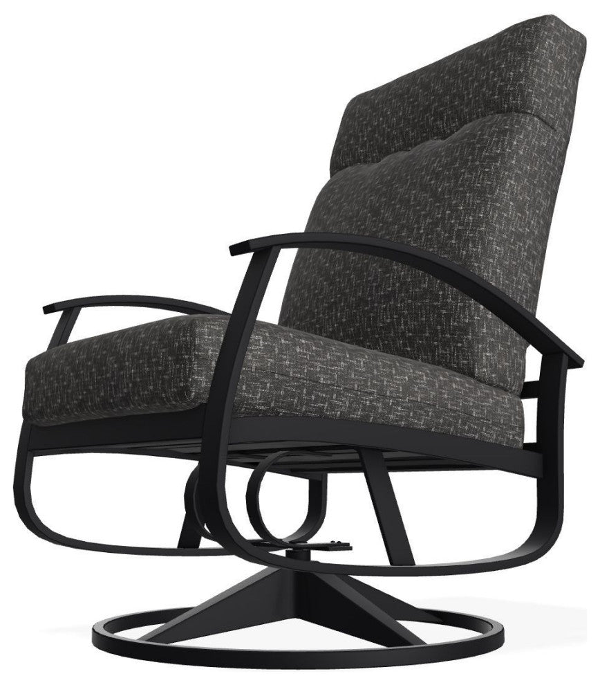 Belle Isle Cushion Deep Seat Outdoor Swivel Rocker, Hither Char/Black