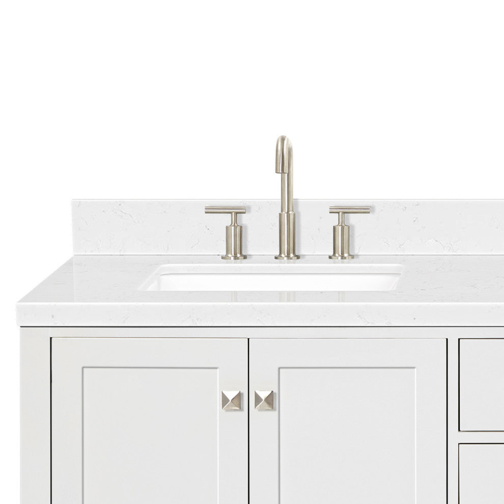 Ariel Cambridge 72" Double Rectangle Sinks Vanity, Carrara Quartz