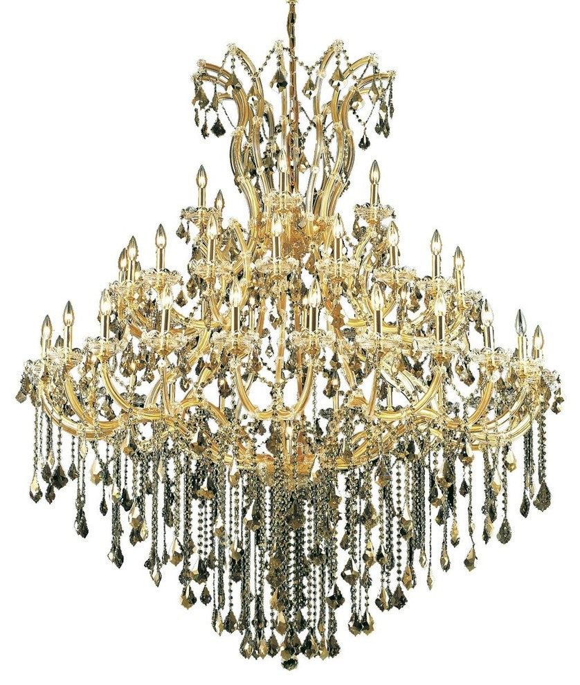 Elegant Maria Theresa Foyer Hall Light, Gold Finish With Royal Cut Crystal