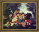Severin Roesen the Abundance of Fruit Framed Premium Canvas Print, 16"x20"