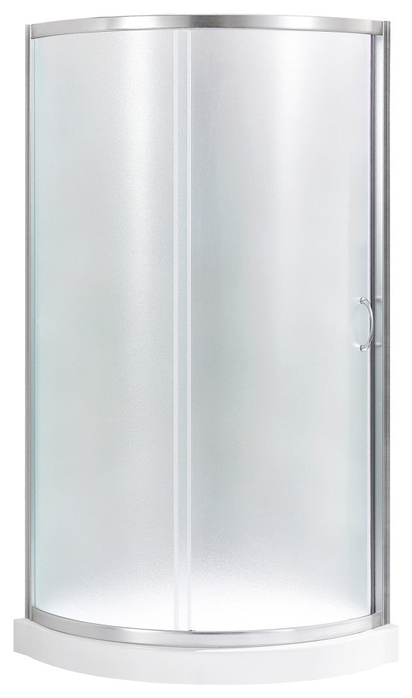 Ove Decors Breeze Shower Kit, Frosted Panels and Base, Satin Nickel, 34"