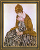 Egon Schiele Edith Schiele  Seated - 18" x 24" Framed Premium Canvas Print