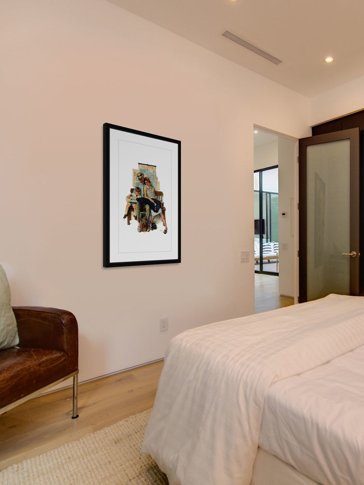 "Home from Vacation" Framed Art Print by Norman Rockwell