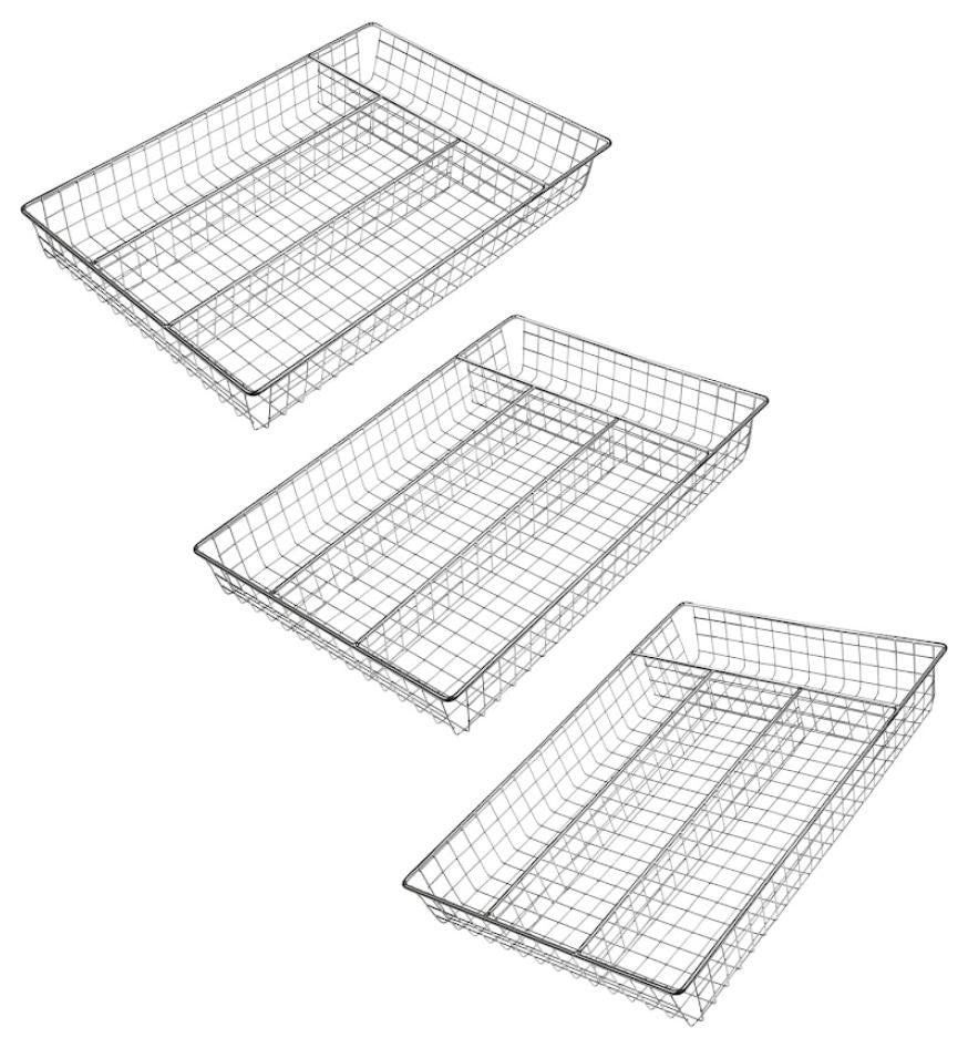 Metal Wire Chrome Plated Kitchen In-Drawer Storage, Small, 3-Pack