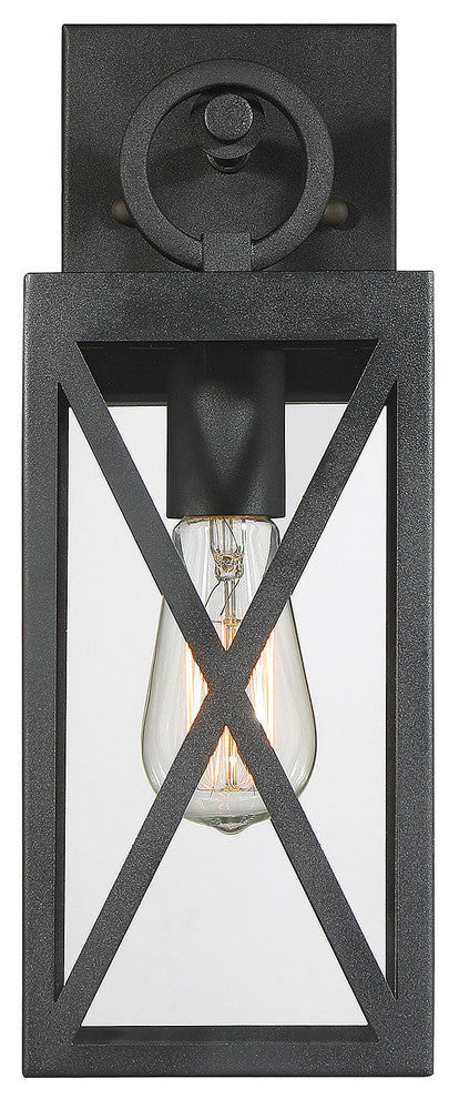 1-Light Exterior Wall Sconce, Black