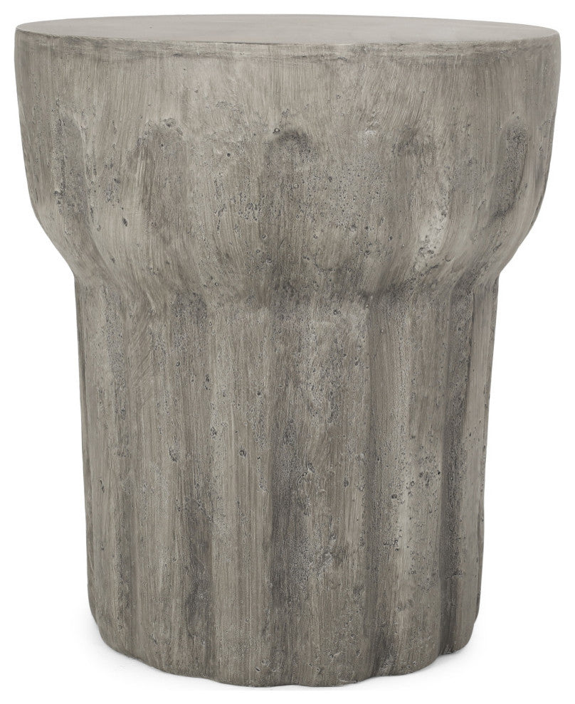 Bjorn Outdoor Lightweight Concrete Accent Side Table