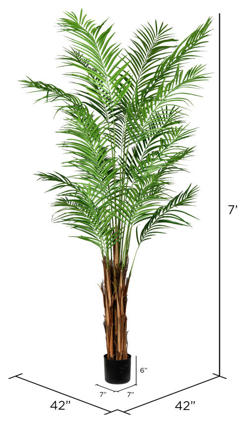 Vickerman 7' Artificial Potted Giant Areca Palm Tree