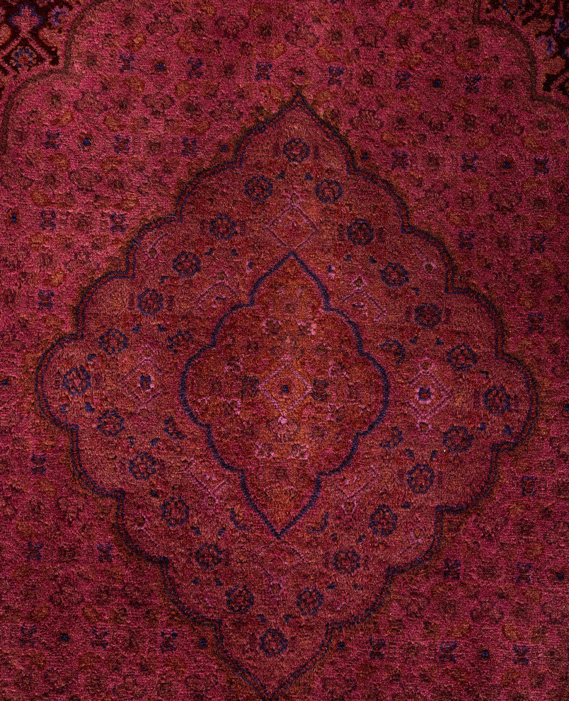 Overdyed One-of-a-Kind Hand-Knotted Area Rug Pink, 6' 7" x 9' 8"