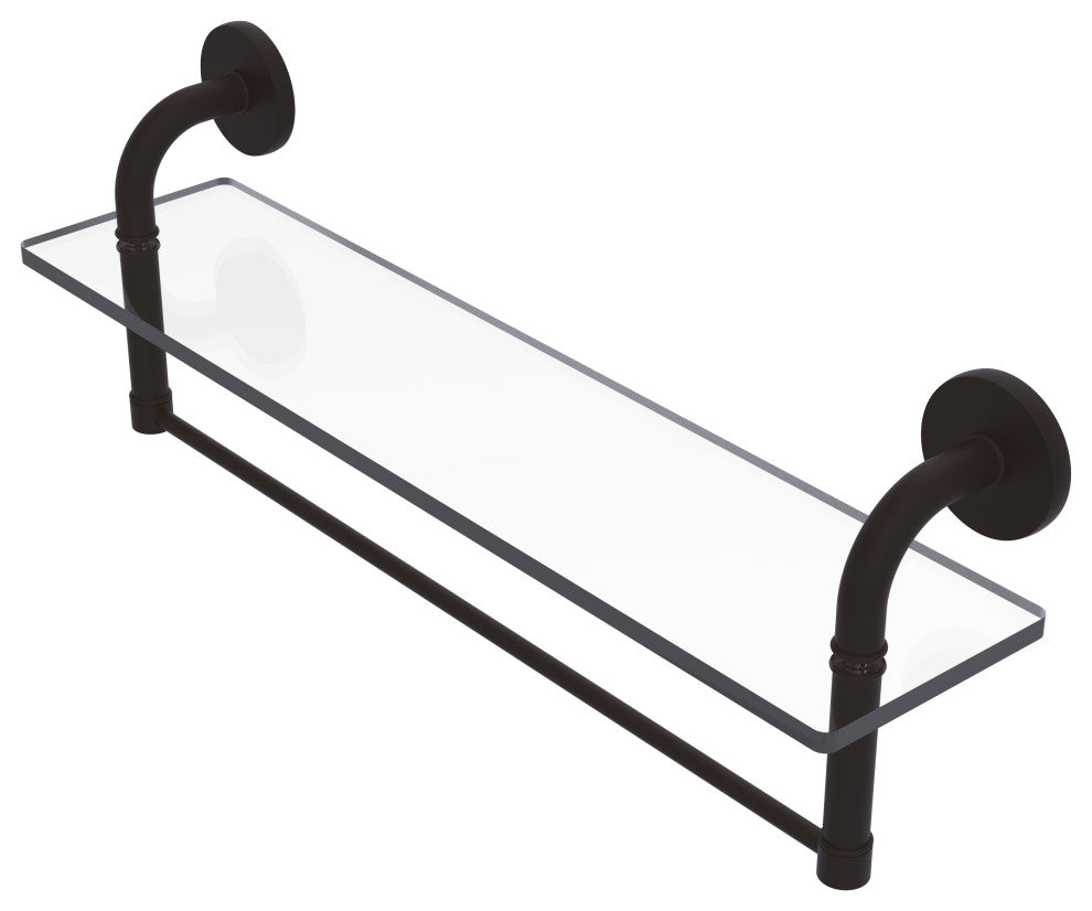 Remi 22" Glass Vanity Shelf with Towel Bar, Oil Rubbed Bronze