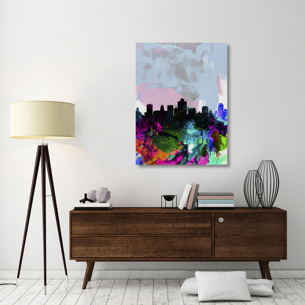 "Salt Lake City Watercolor Skyline" Fine Art Print