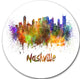 Las Vegas Skyline, Cityscape Large Disc Metal Wall Art, 11"