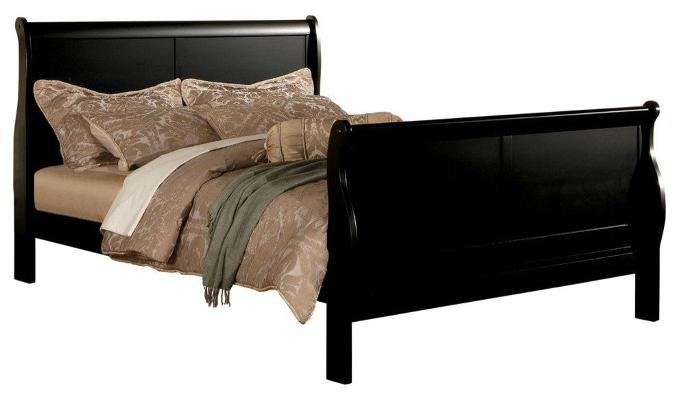 ACME Louis Philippe III EK Bed, Black, Queen Bed