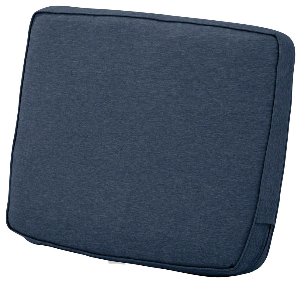 Patio Lounge Back Cushion, Heather Indigo Blue, 21"x22"x4"