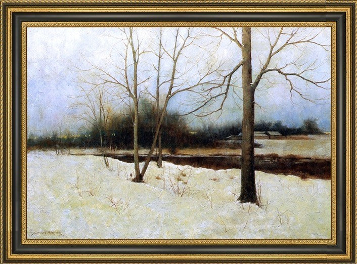 Arthur Hoeber Stream in Winter Framed Premium Canvas Print, 18"x27"