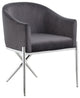 Xavier Velvet Dining Chair, Gray, Chrome Legs