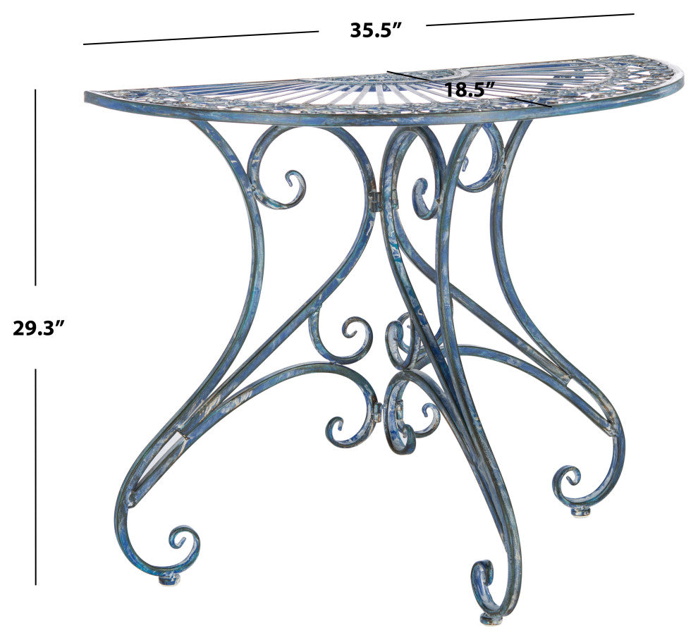 Safavieh Annalise Indoor-Outdoor Accent Table, Antique Blue