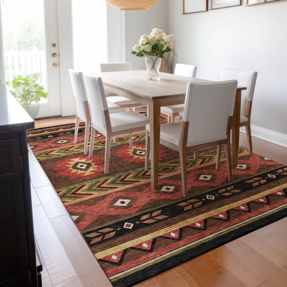 Addison Premium Washable Mayfield AMF178 Brown 3' x 5' Rug