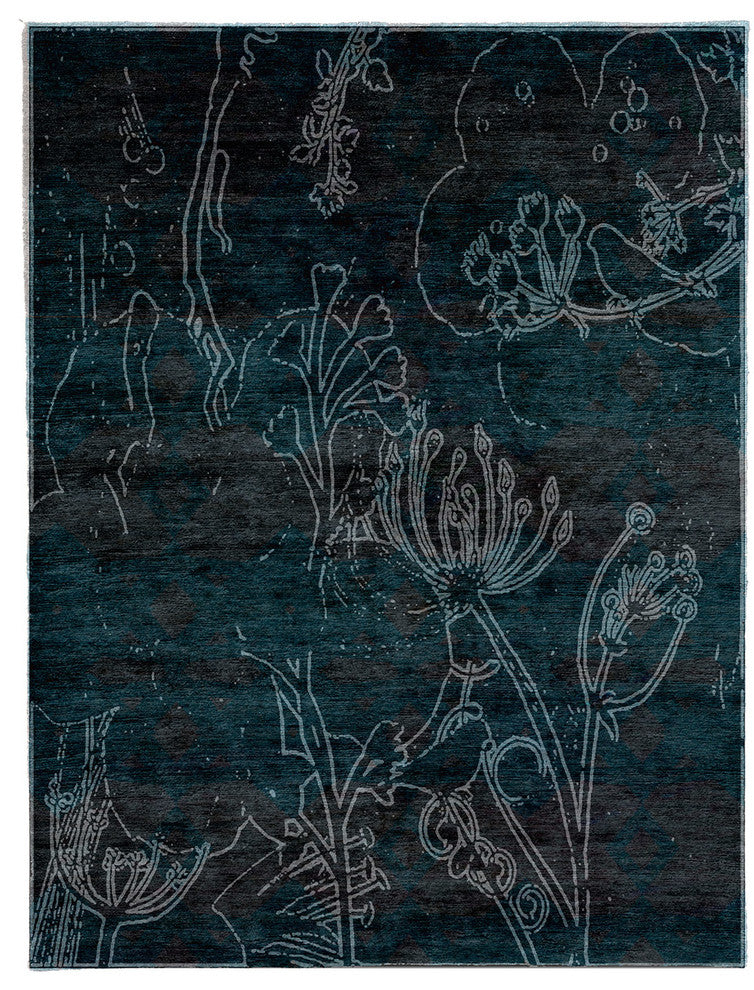 Watervale B Hand Knotted Tibetan Rug, 12' Square