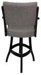 Swivel Counter Wood Bar Stool Casa on S-Base, Mojave Grey - Black, 30"
