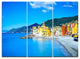"Camogli Church on Sea and Beach View" Metal Wall Art, 3 Panels, 36"x28"