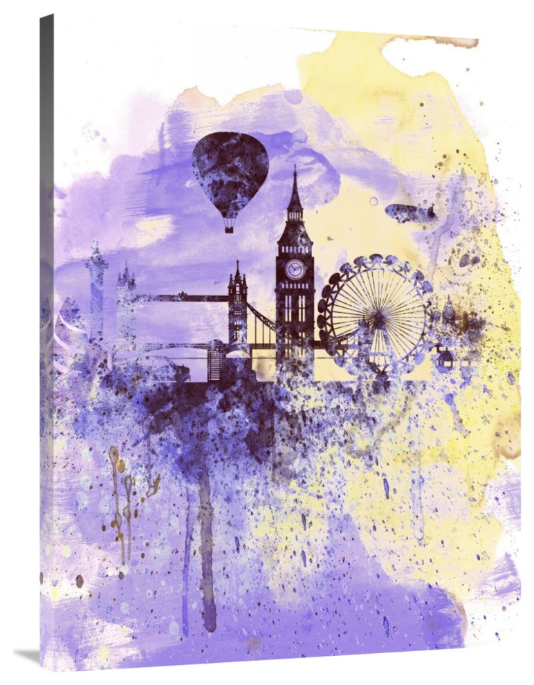 "London Watercolor Skyline" Fine Art Print