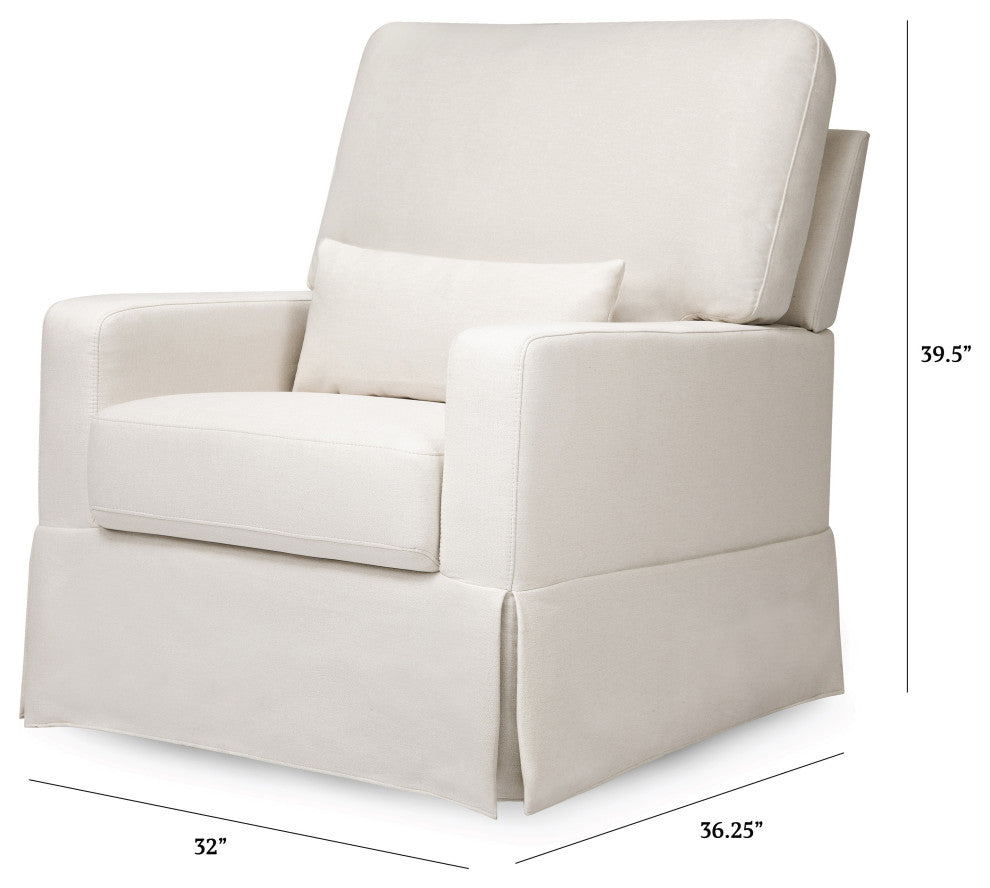 Crawford Pillowback Comfort Swivel Glider, Performance Cream Eco-Weave
